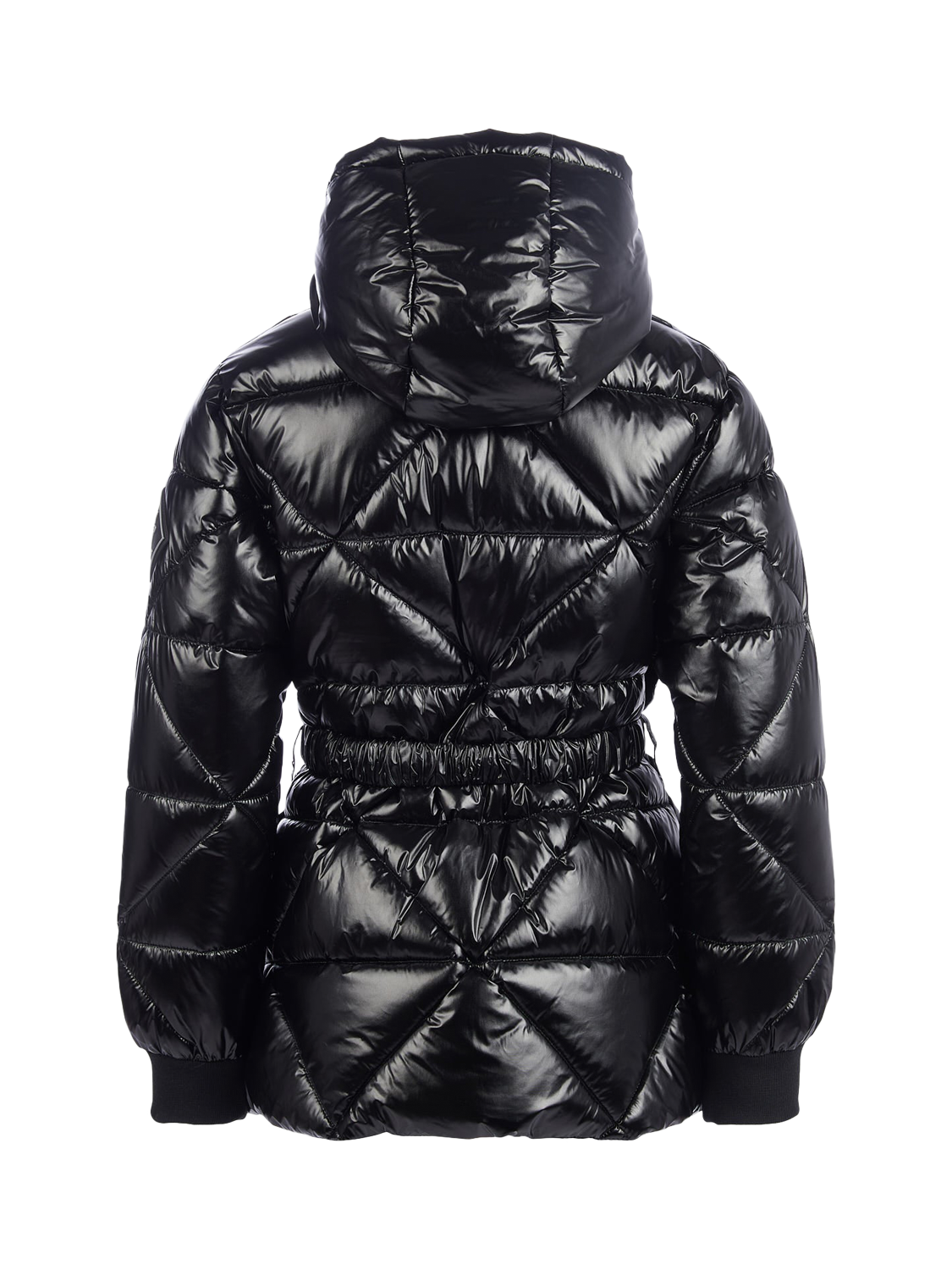 Product image 10 of 11, which shows Juicy Couture Kids' High Shine Belted Puffer Jacket, Black, 7-8 years
