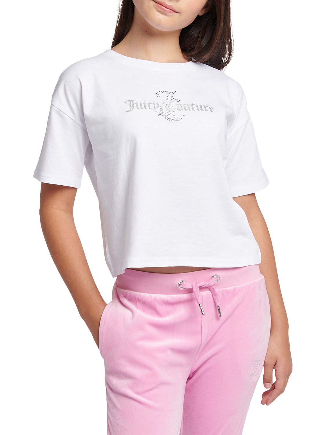 Product image 1 of 7, which shows Juicy Couture Kids' Boxy T-Shirt, Bright White, 7-8 years