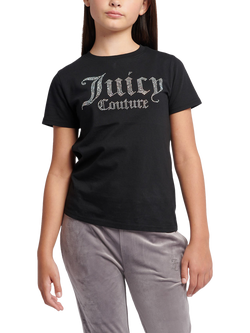 Juicy Couture Kids' Diamante T-Shirt, Black, Black