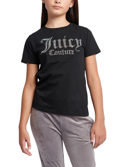 Juicy Couture Kids' Diamante T-Shirt, Black, Black