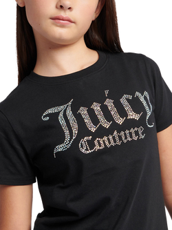 Juicy Couture Kids' Diamante T-Shirt, Black - view 2, Black