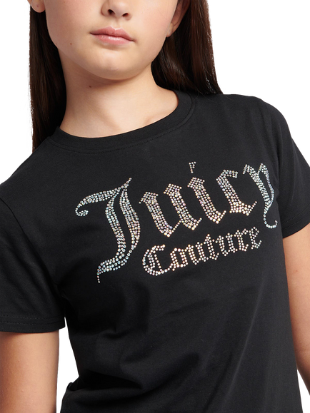 Juicy Couture Kids' Diamante T-Shirt, Black - view 2, Black