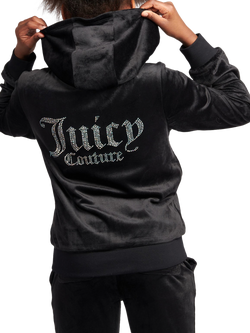 Juicy Couture Kids' Diamante Zip-Through Hoodie - view 2, Jet Black
