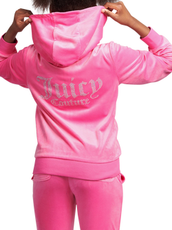 Juicy Couture Kids' Diamante Zip-Through Hoodie - view 2, Fuchsia