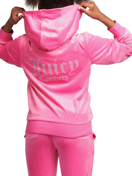 Juicy Couture Kids' Diamante Zip-Through Hoodie - view 2, Fuchsia