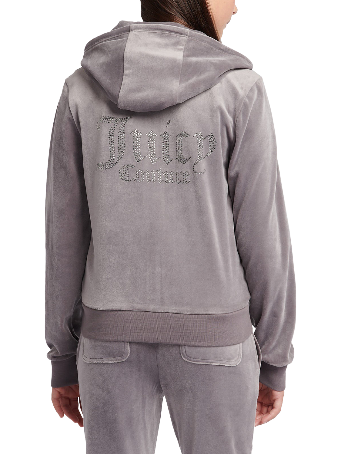 Product image 3 of 8, which shows Juicy Couture Kids' Diamante Zip-Through Hoodie, Rabbit, 7-8 years