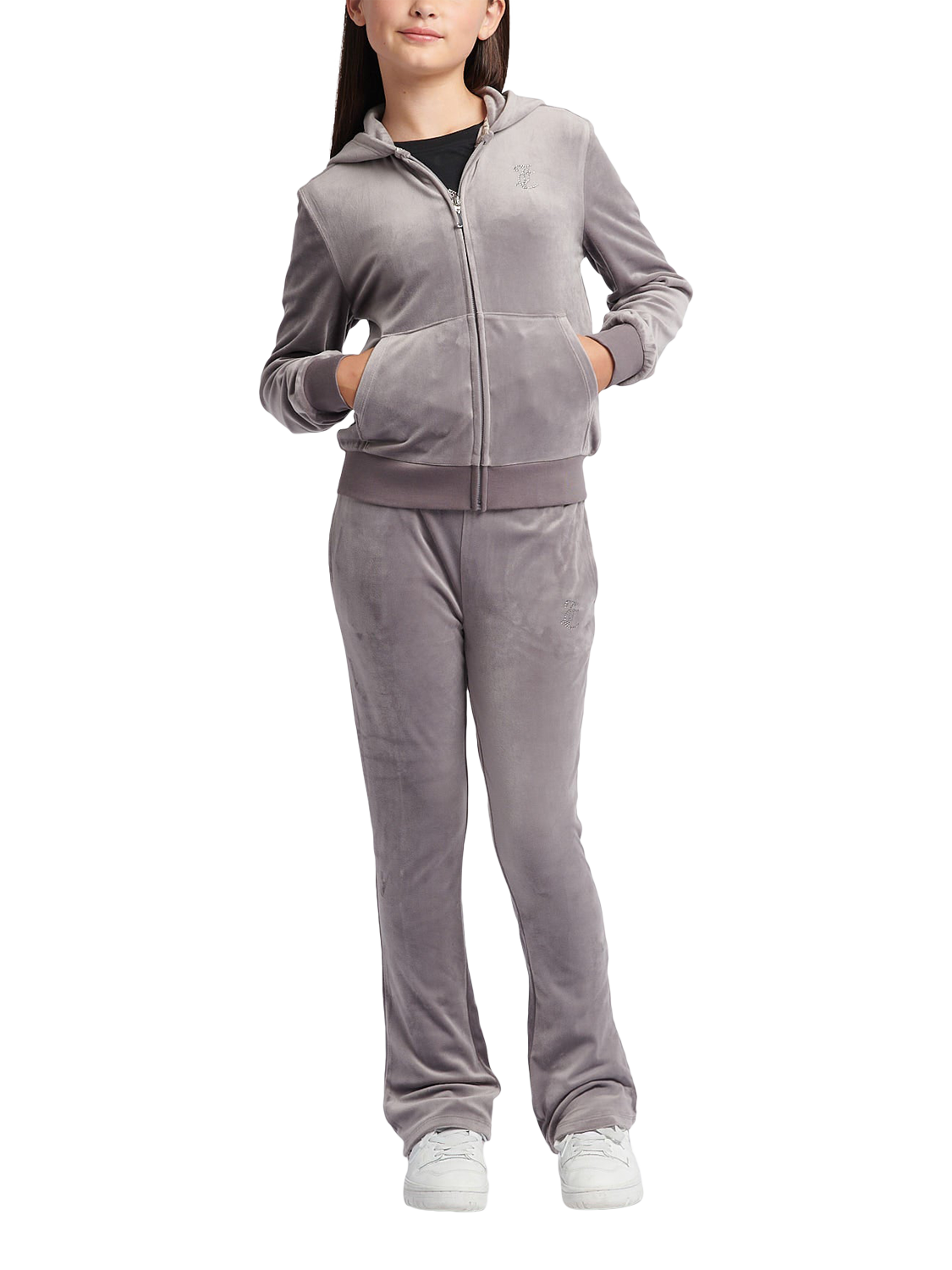 Product image 4 of 8, which shows Juicy Couture Kids' Diamante Zip-Through Hoodie, Rabbit, 7-8 years