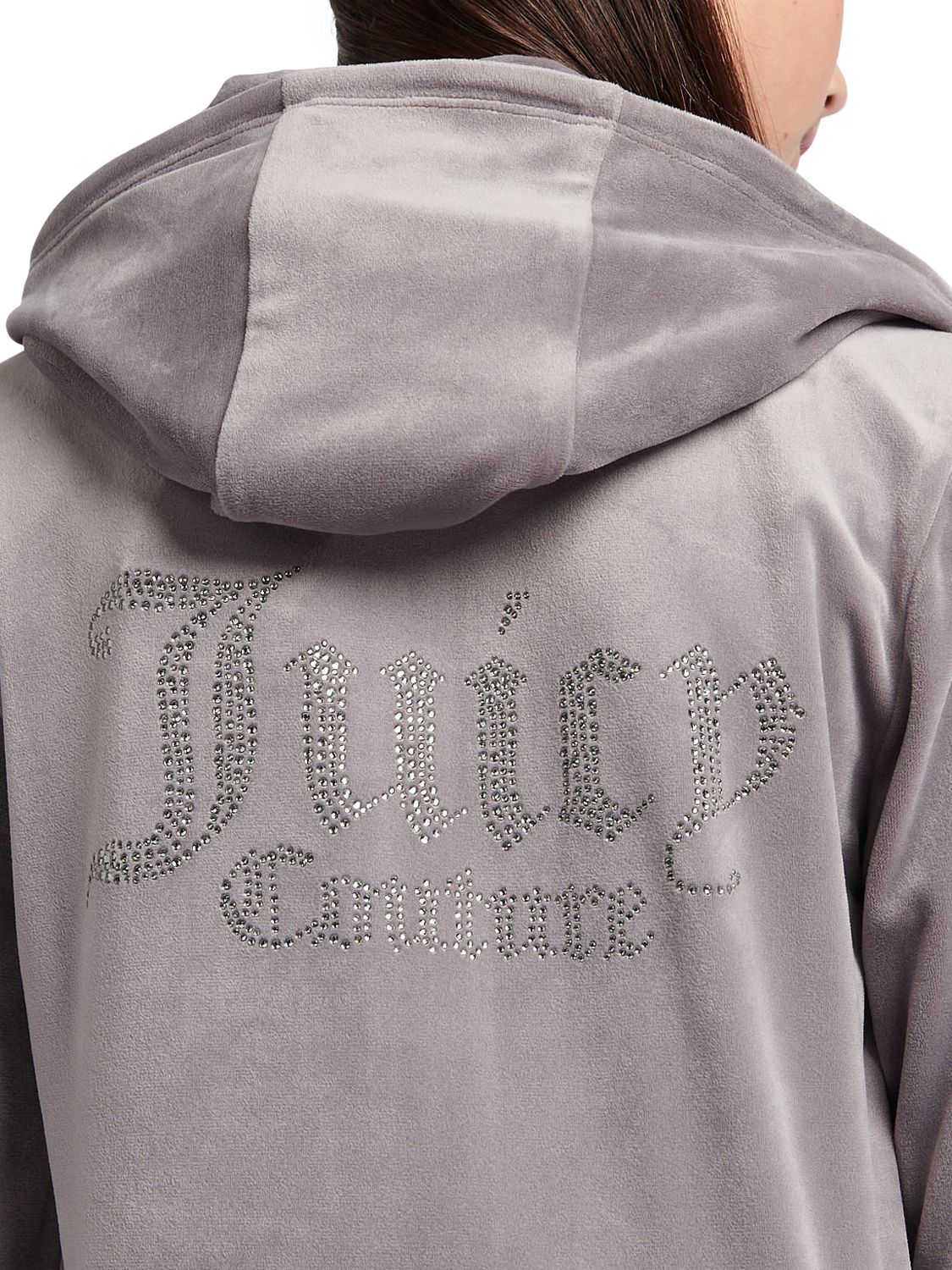 Product image 5 of 8, which shows Juicy Couture Kids' Diamante Zip-Through Hoodie, Rabbit, 7-8 years