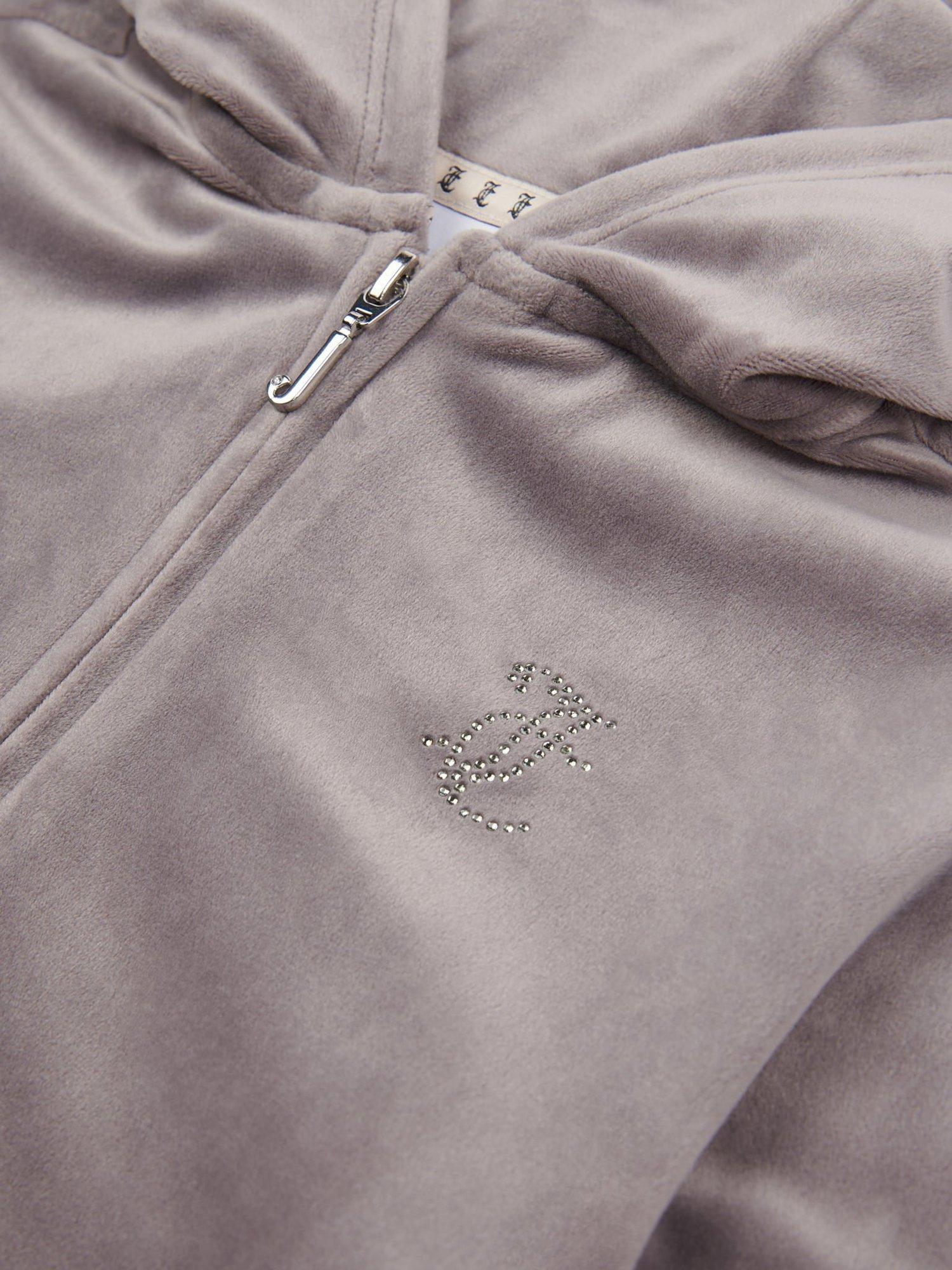 Product image 8 of 8, which shows Juicy Couture Kids' Diamante Zip-Through Hoodie, Rabbit, 7-8 years