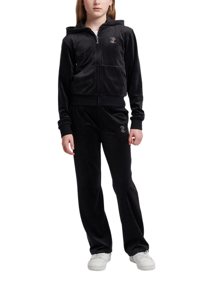 Juicy Couture Kids' Mini Diamante Zip Hoodie - view 2, Jet Black