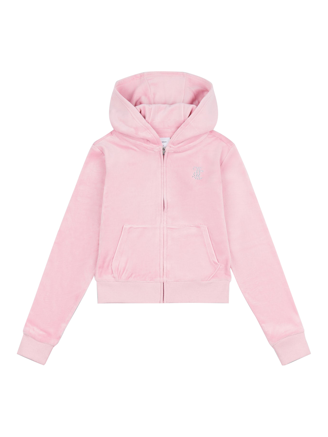 Product image 4 of 6, which shows Juicy Couture Kids' Mini Diamante Zip Hoodie, Pink Nectar, 7-8 years
