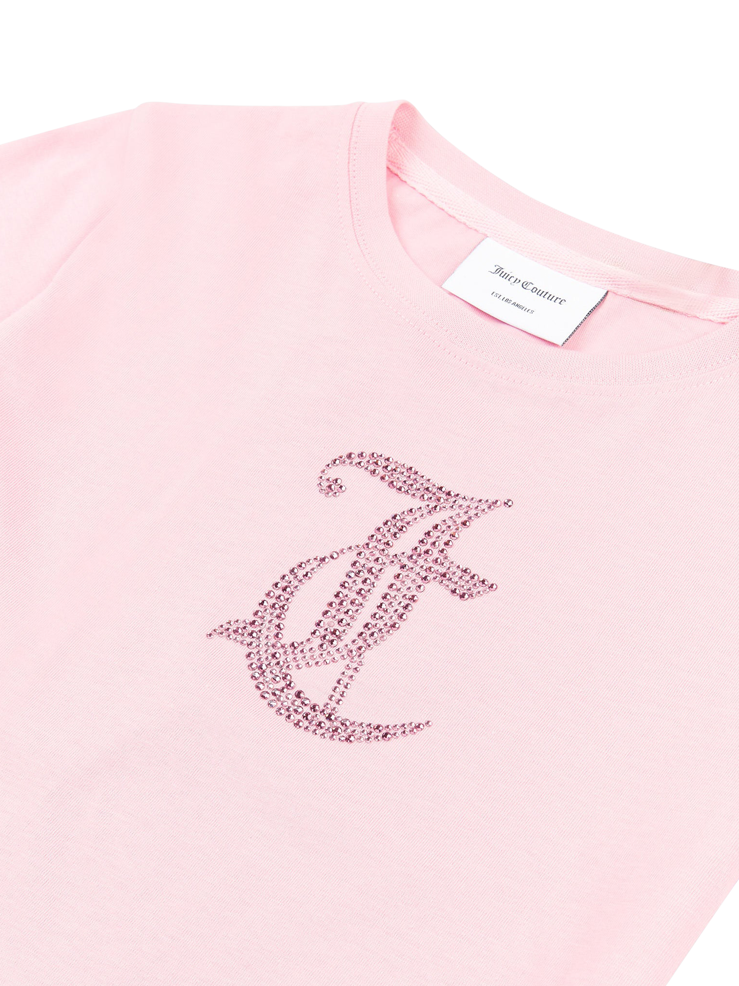 Product image 7 of 7, which shows Juicy Couture Kids' Tonal Diamante Fitted T-Shirt, Pink Nectar, 7-8 years