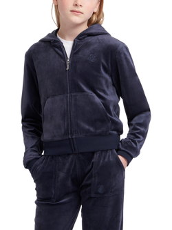 Juicy Couture Kids' Velour Tonal Zip Hoodie, Night Sky