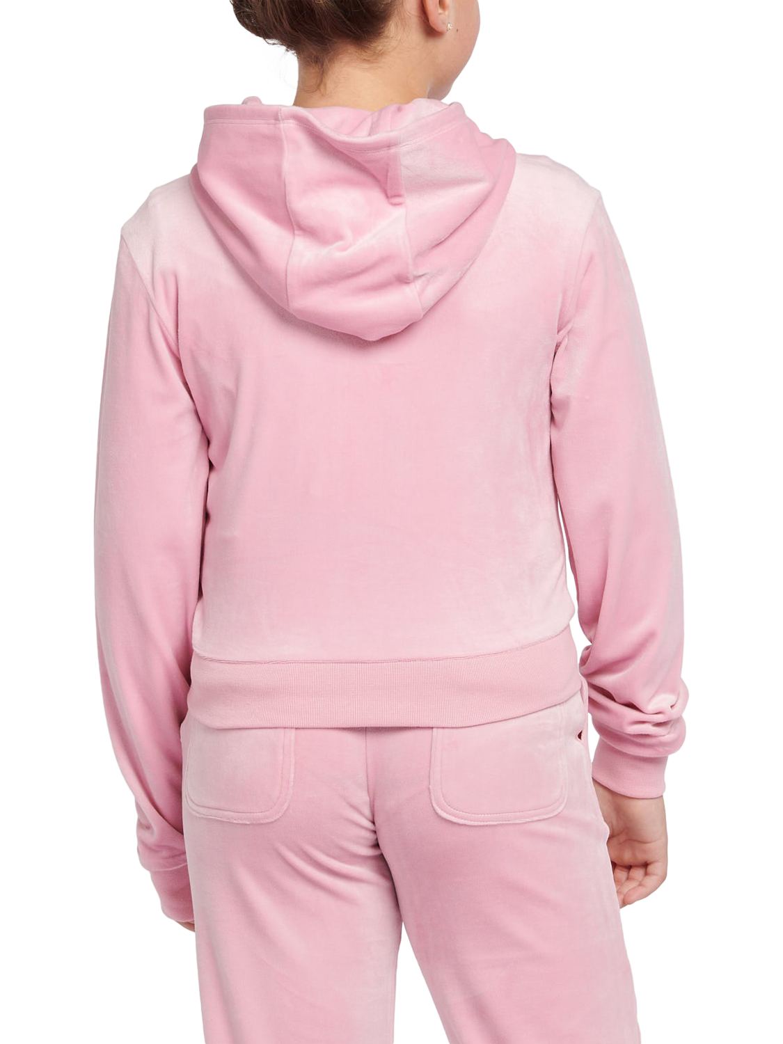 Product image 4 of 8, which shows Juicy Couture Kids' Velour Tonal Zip Hoodie, Pink Nectar, 7-8 years