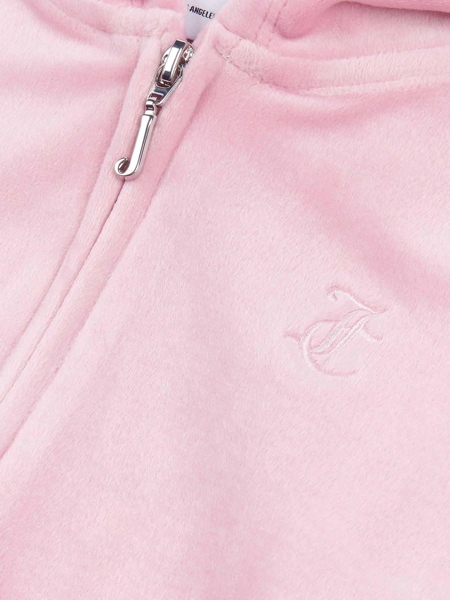 Product image 8 of 8, which shows Juicy Couture Kids' Velour Tonal Zip Hoodie, Pink Nectar, 7-8 years
