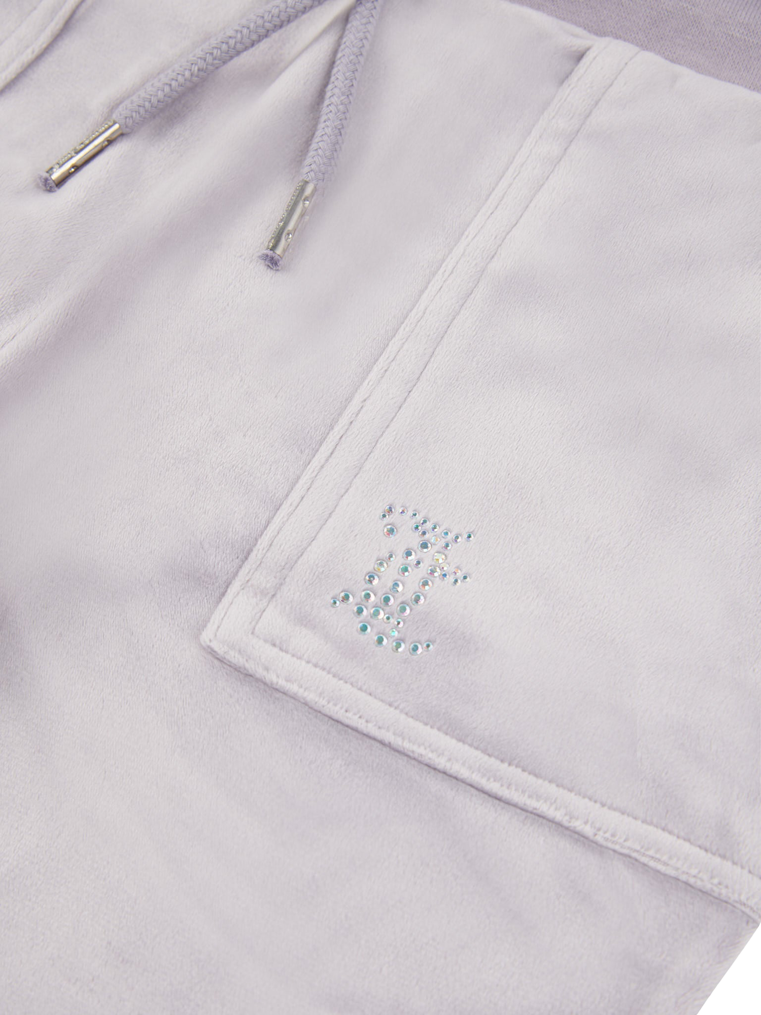 Product image 3 of 4, which shows Juicy Couture Kids' Diamante Wide Leg Jogging Bottoms, Dapple Grey, 7-8 years