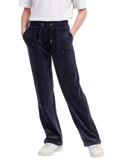 Juicy Couture Kids' Velour Tonal Wide Leg Joggers, Night Sky