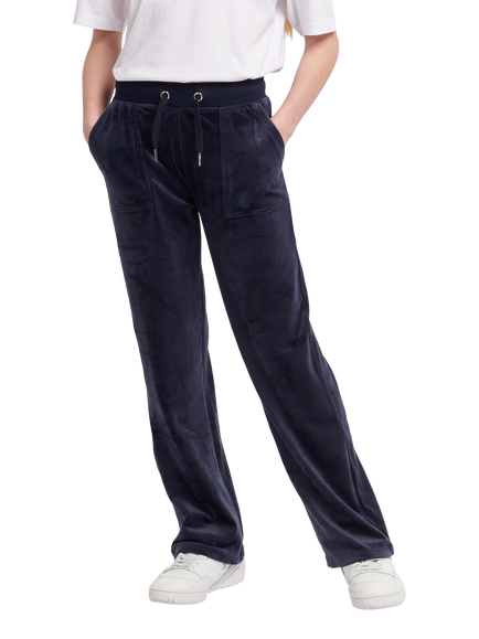 Juicy Couture Kids' Velour Tonal Wide Leg Joggers, Night Sky