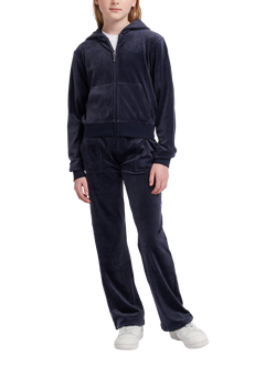 Juicy Couture Kids' Velour Tonal Wide Leg Joggers - view 2, Night Sky