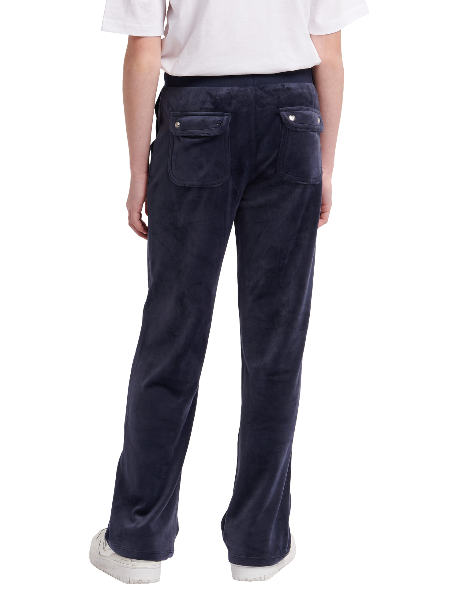 Product image 3 of 6, which shows Juicy Couture Kids' Velour Tonal Wide Leg Joggers, Night Sky, 7-8 years