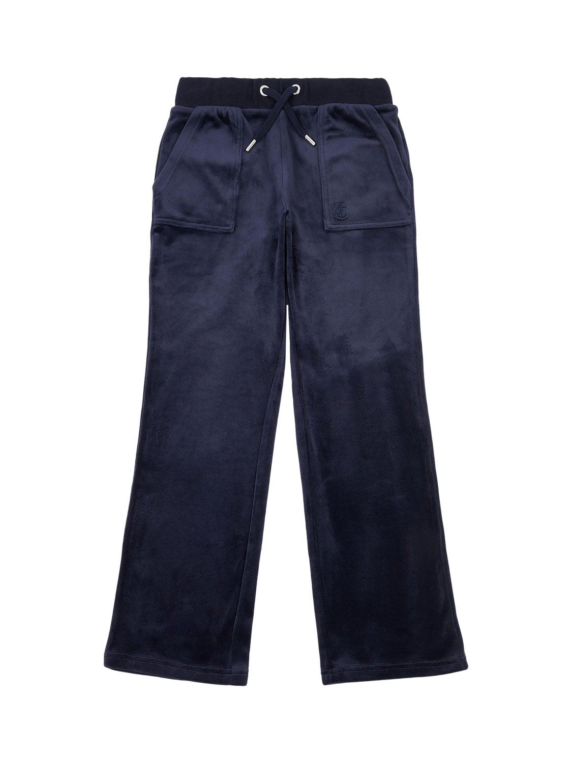 Product image 4 of 6, which shows Juicy Couture Kids' Velour Tonal Wide Leg Joggers, Night Sky, 7-8 years