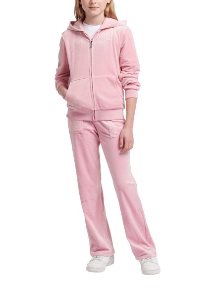 Juicy Couture Kids' Velour Tonal Wide Leg Joggers - view 2, Pink Nectar