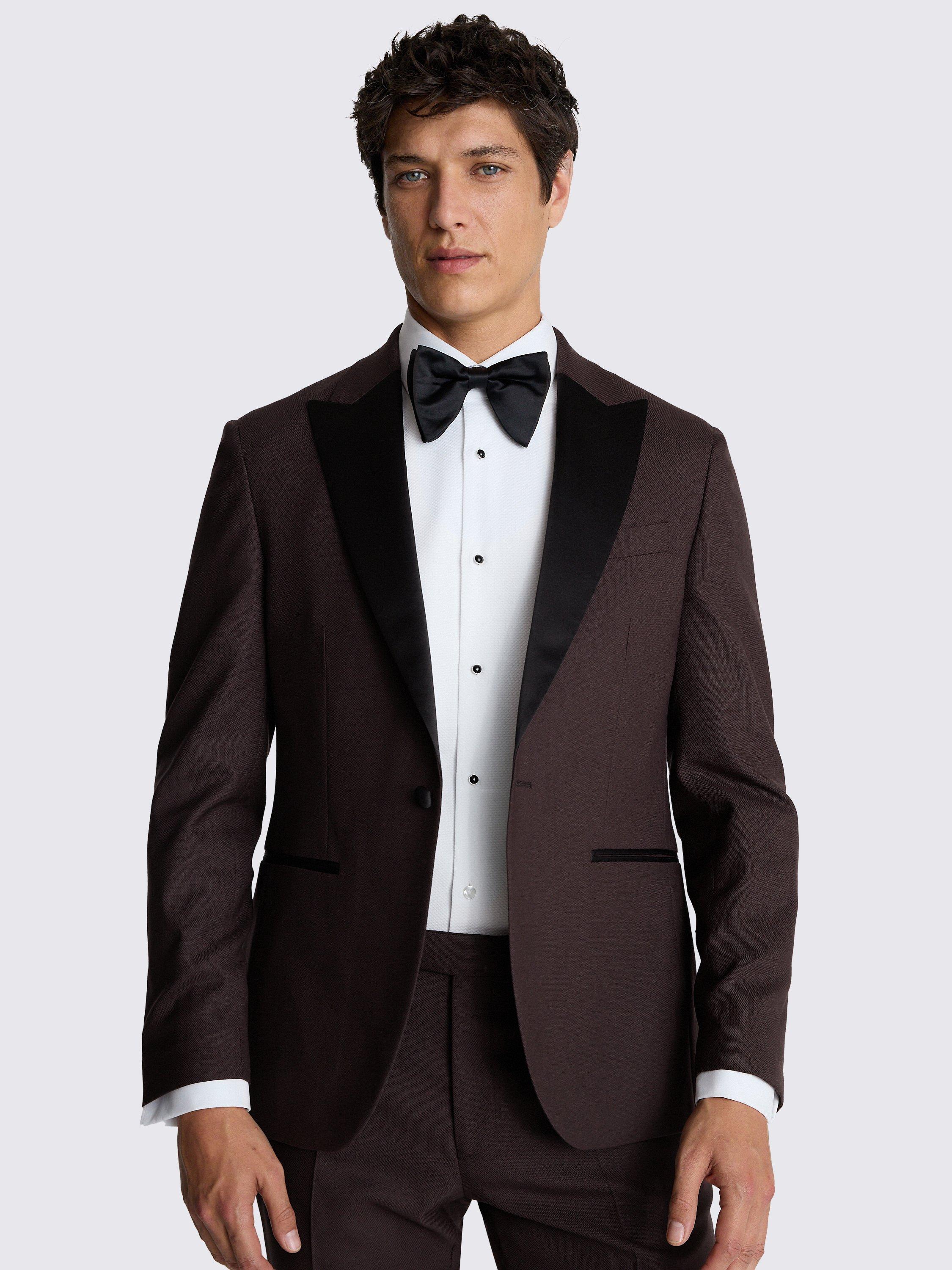Moss Slim Fit Tuxedo Suit Jacket, Claret