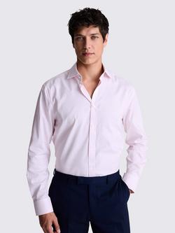 Moss Regular Fit Stretch Cotton Dobby Shirt, Pink