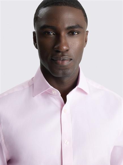 Moss Regular Fit Cotton Blend Dobby Stretch Shirt - view 2, Pink