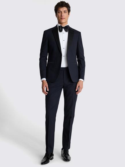 Moss Slim Fit Tuxedo Jacket, Midnight - view 2, Midnight