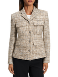 Theory Single Breasted Tweed Military Jacket, Wheat