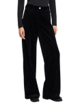 Theory Tailored Wide Leg Velvet Trousers, Black