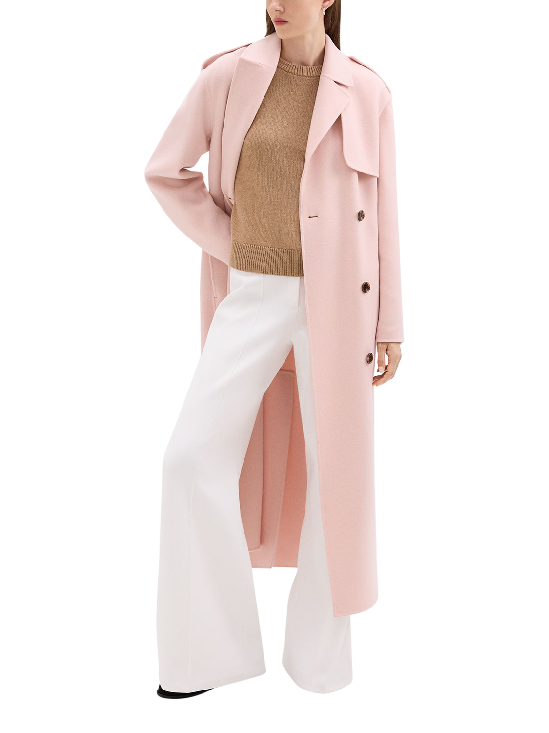 Theory Double Faced Wool Rich Coat Pink