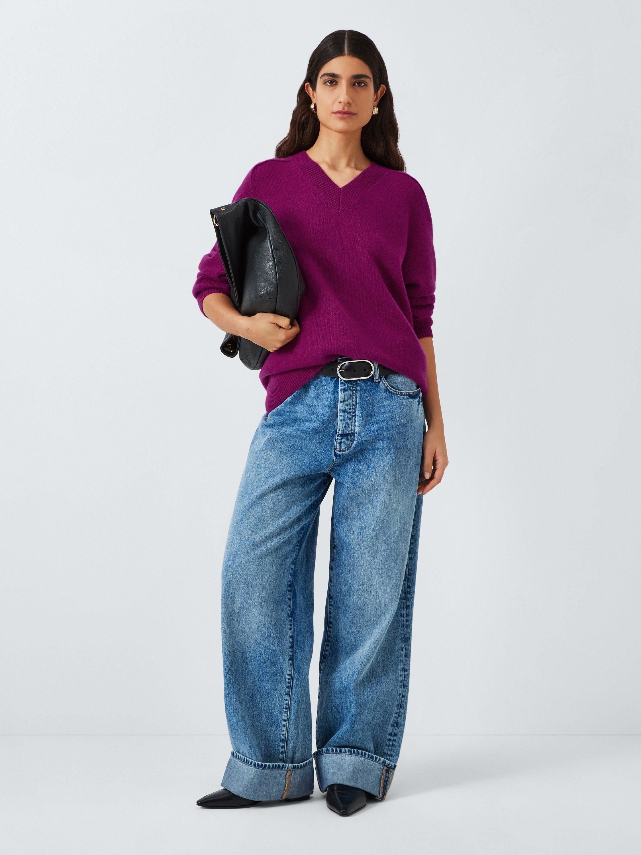 Product image 1 of 6, which shows Theory Karenia Wool Rich Jumper, Pink, S