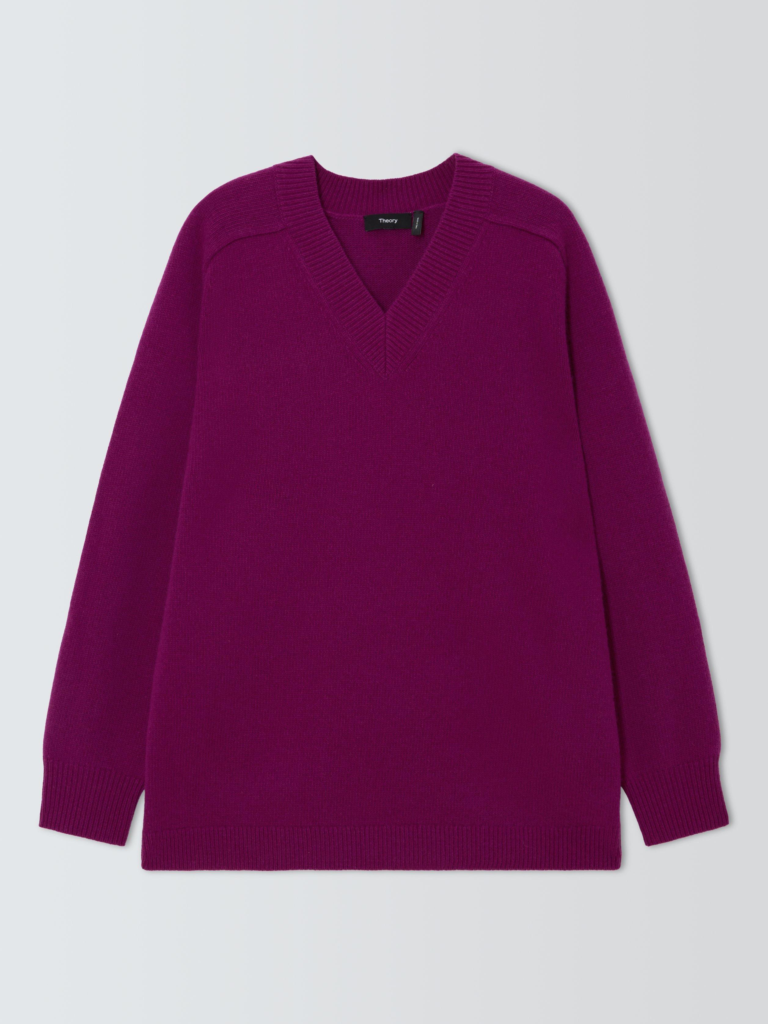 Product image 4 of 6, which shows Theory Karenia Wool Rich Jumper, Pink, S
