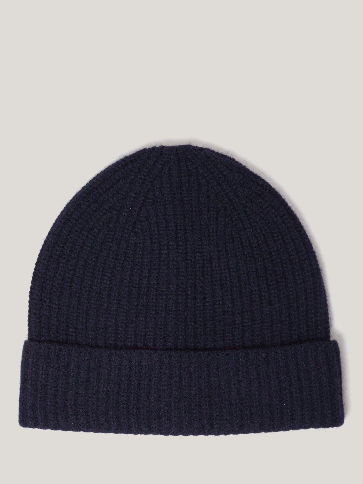 Jigsaw Wool Rich Beanie Hat, Navy, One Size