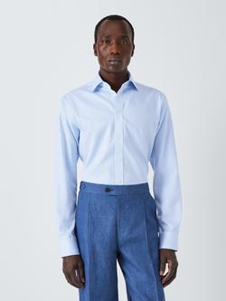 John Lewis Cotton Non-Iron Bengal Stripe Slim Fit Shirt, Blue, Blue