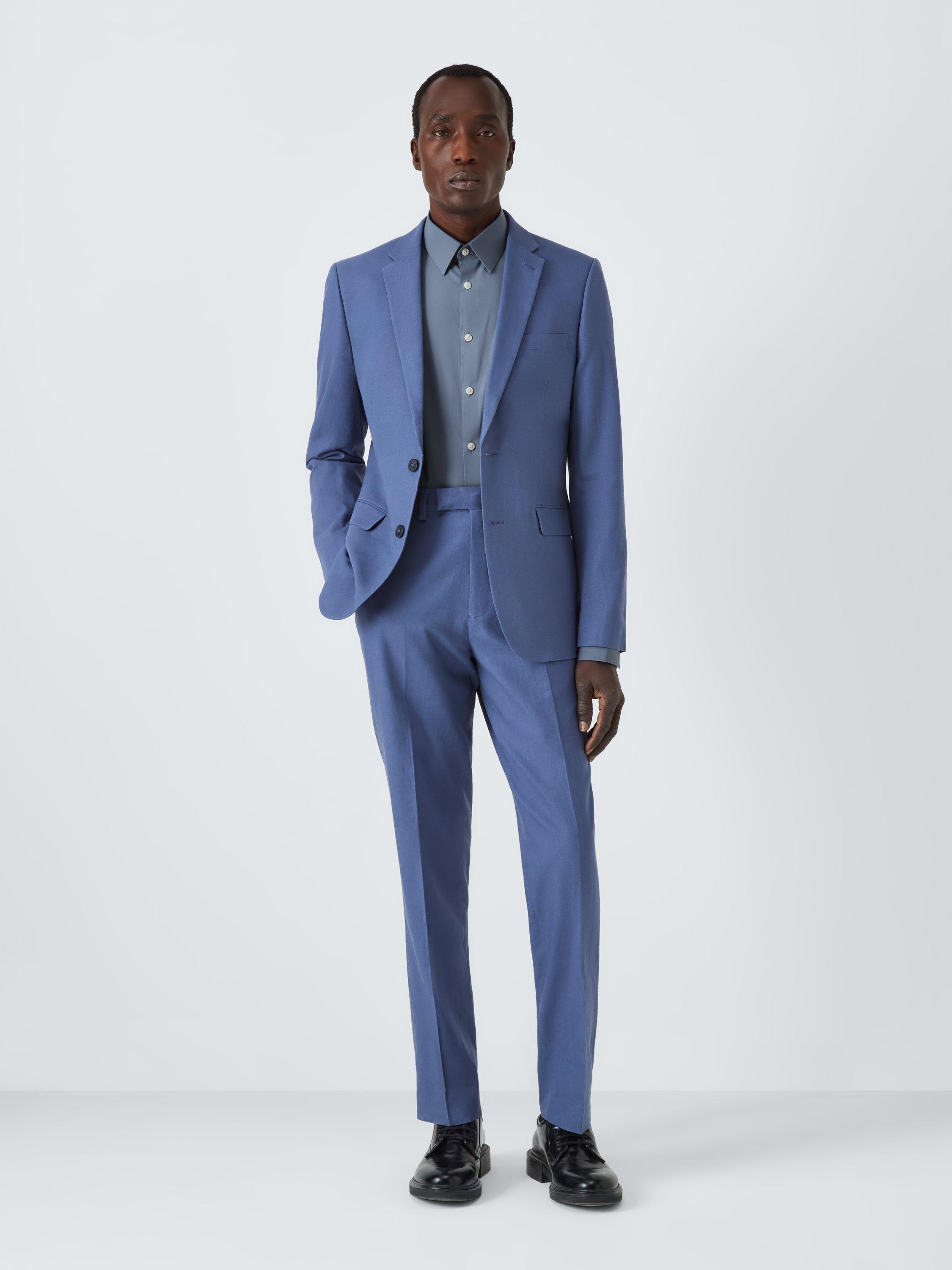 Product image 3 of 8, which shows Kin Cotton Poplin Stretch Slim Fit Shirt, Airforce Blue, 14.5/R