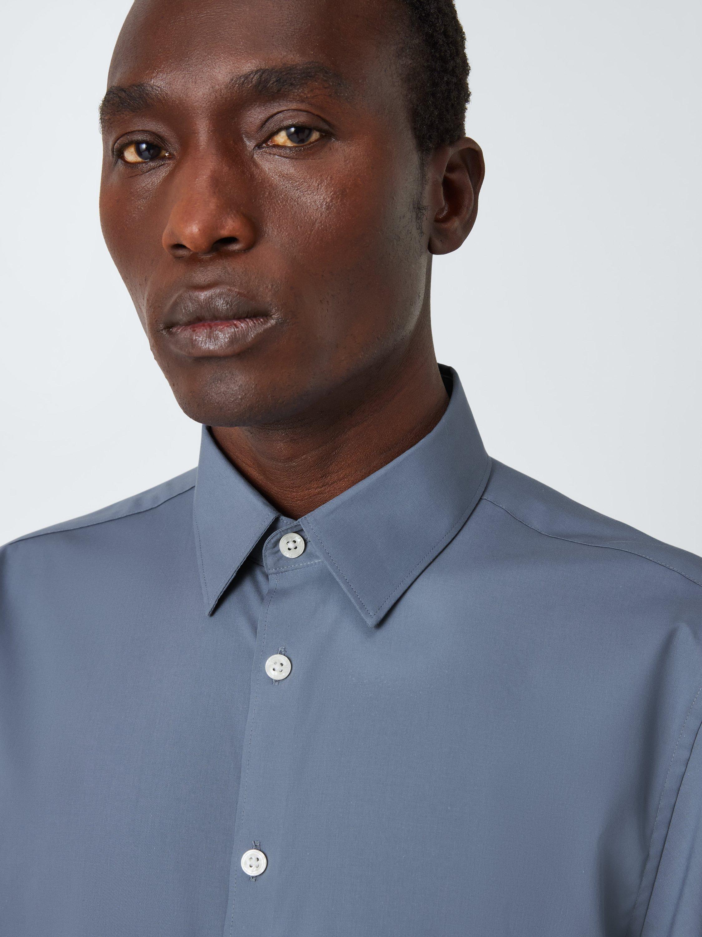 Product image 5 of 8, which shows Kin Cotton Poplin Stretch Slim Fit Shirt, Airforce Blue, 14.5/R