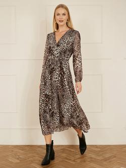 Yumi Leopard Print Midi Dress, Leopard - view 2, Leopard