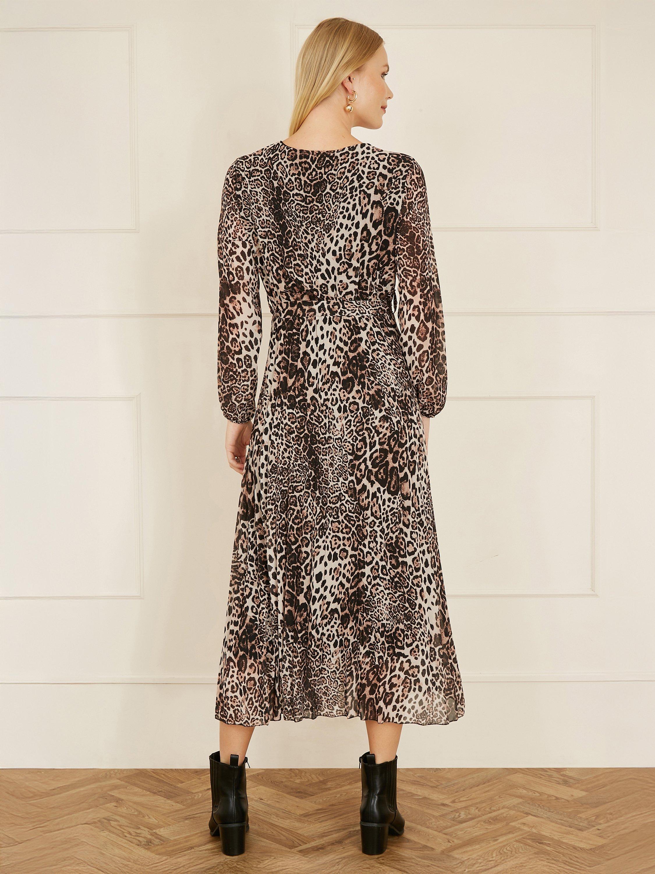 Product image 5 of 6, which shows Yumi Leopard Print Midi Dress, Leopard, 8