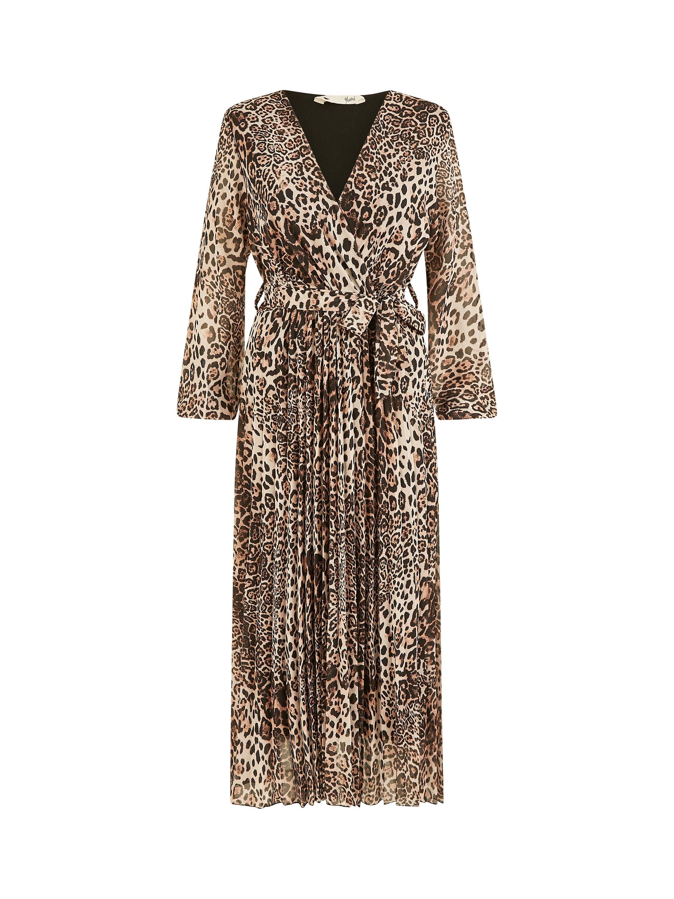 Product image 6 of 6, which shows Yumi Leopard Print Midi Dress, Leopard, 8