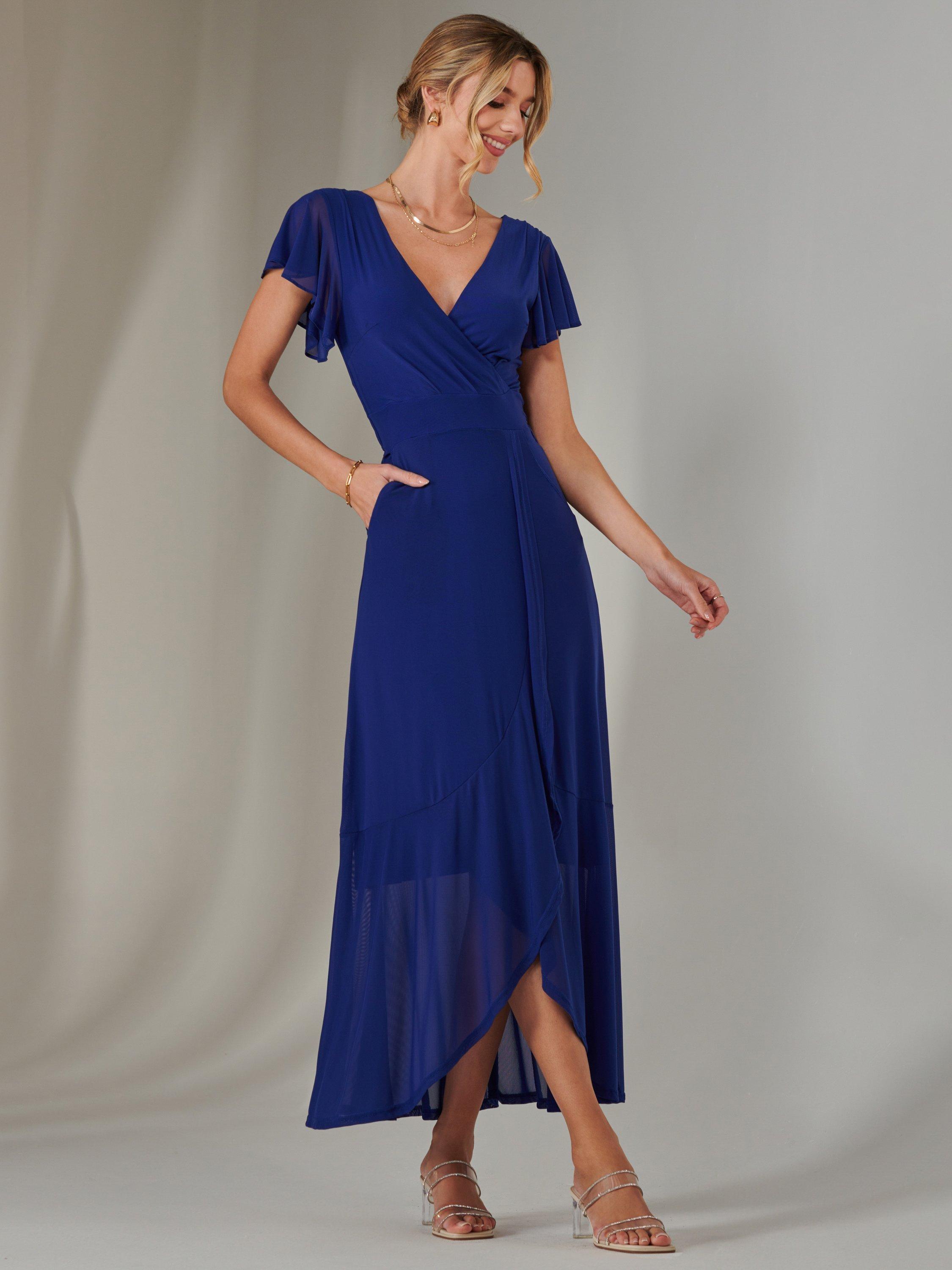 Product image 3 of 7, which shows Jolie Moi Alana Mesh Dress, Navy, 8