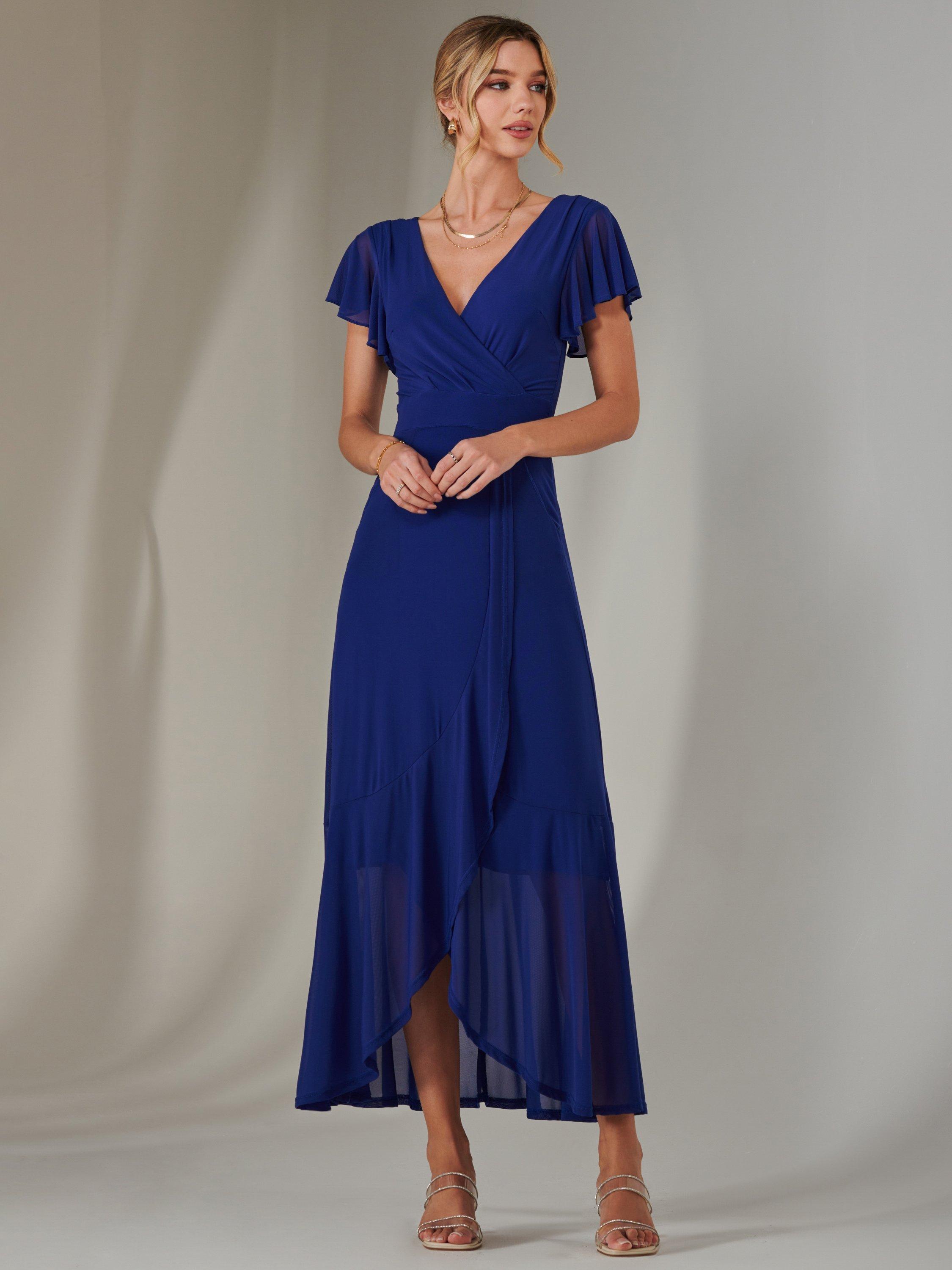 Product image 5 of 7, which shows Jolie Moi Alana Mesh Dress, Navy, 8