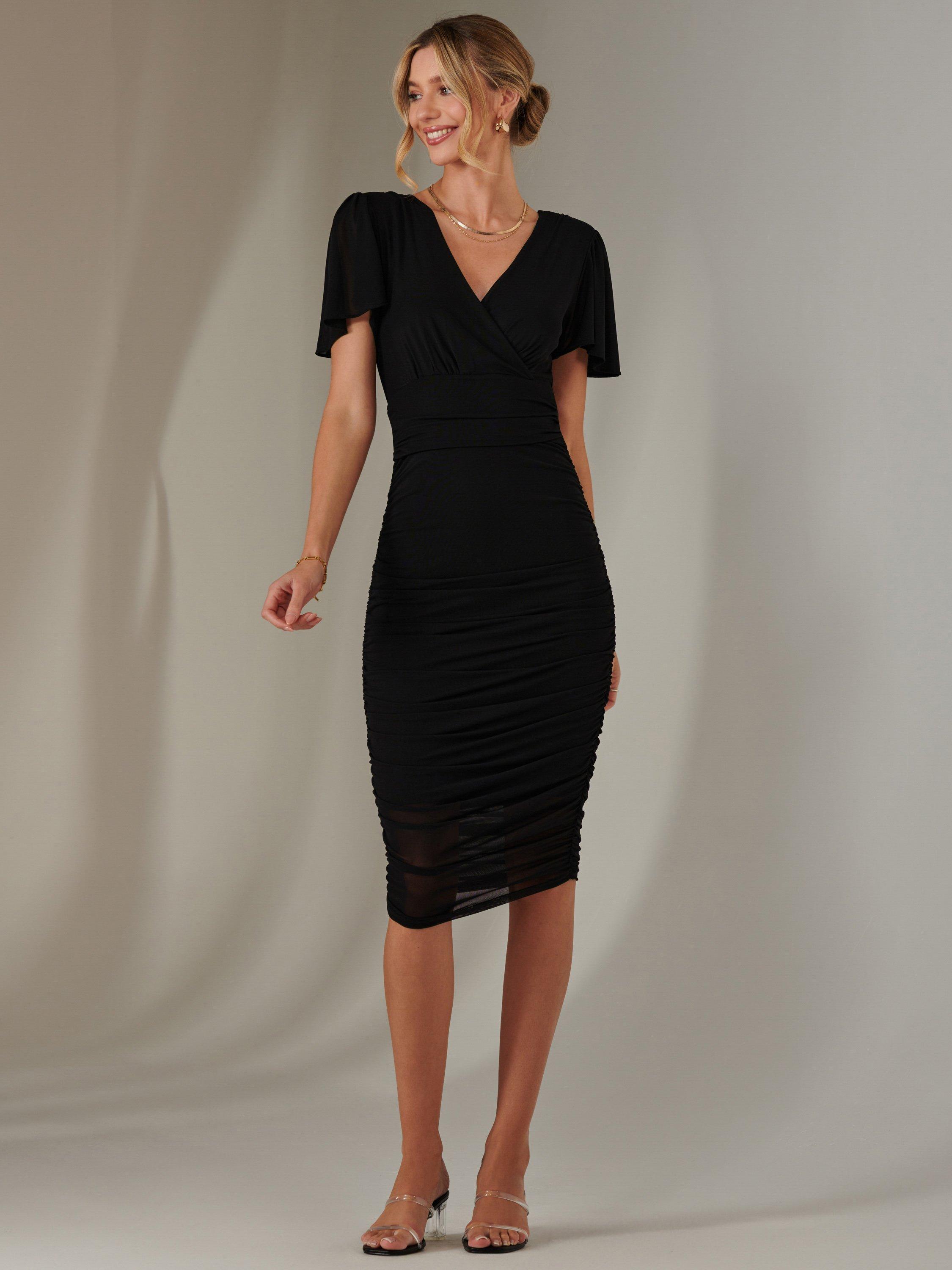 Product image 3 of 6, which shows Jolie Moi Bodycon Midi Dress, Black, 8