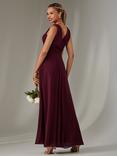 Jolie Moi Cora Sleeveless Ruched Maxi Dress, Dark Purple