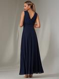 Jolie Moi Cora Sleeveless Ruched Maxi Dress, Navy