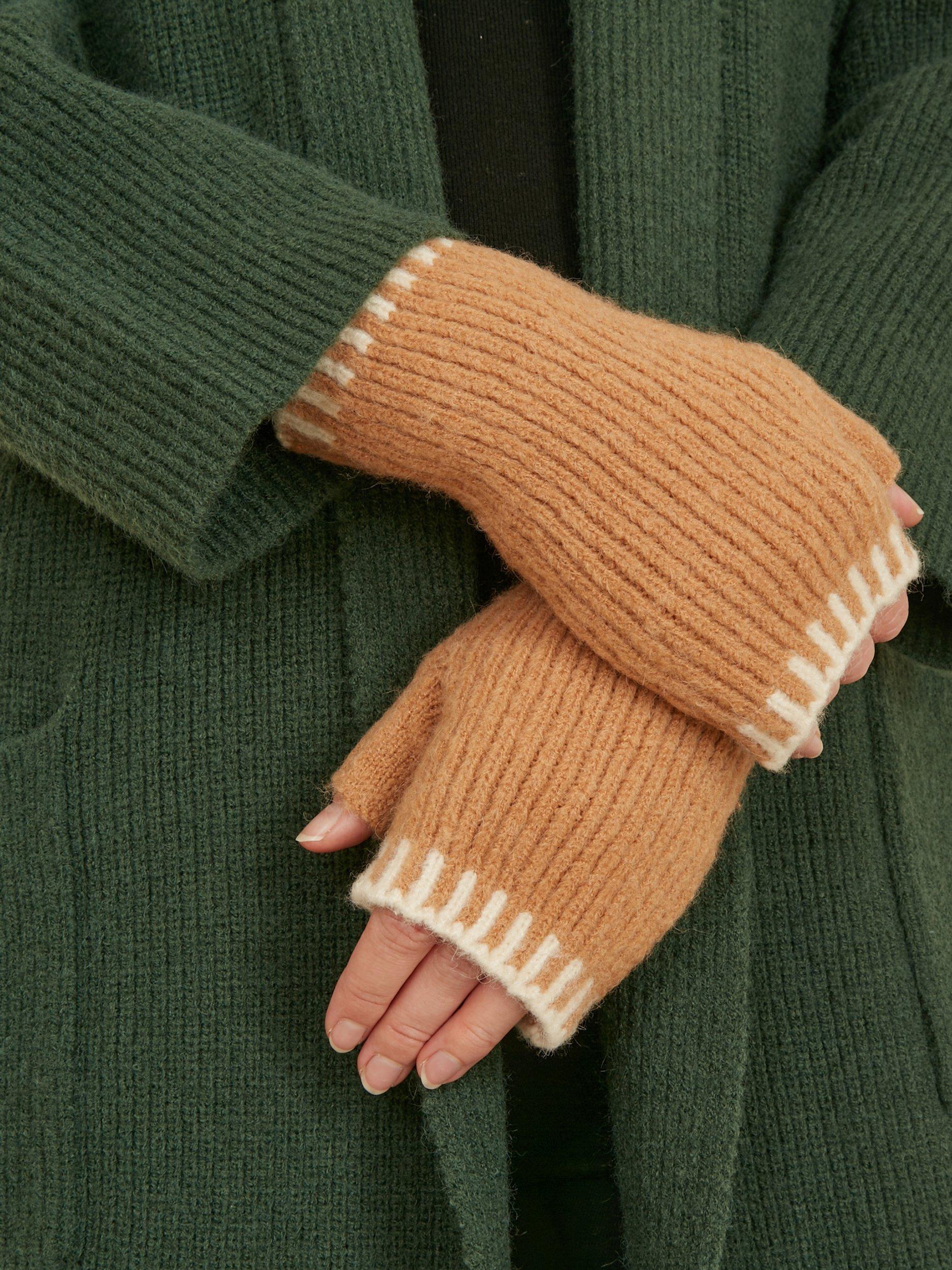 Product image 1 of 3, which shows Yumi Two Tone Handwarmers, Camel, One Size
