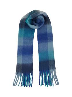 Yumi Rainbow Check Soft Scarf - view 2, Blue