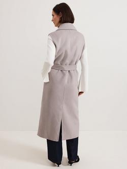 Phase Eight Darcy Wool Blend Sleeveless Coat, Stone - view 2, Stone